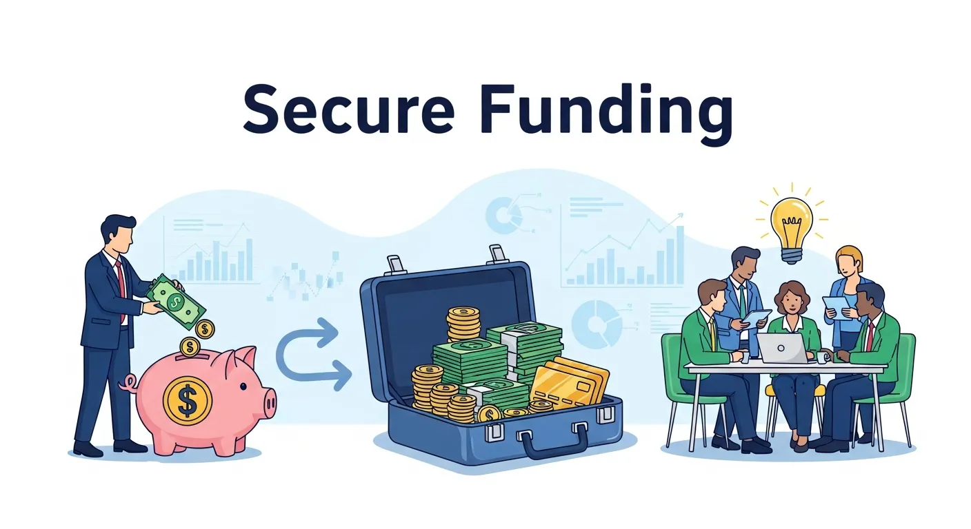 Entrepreneurs pitching their product idea to investors to secure funding